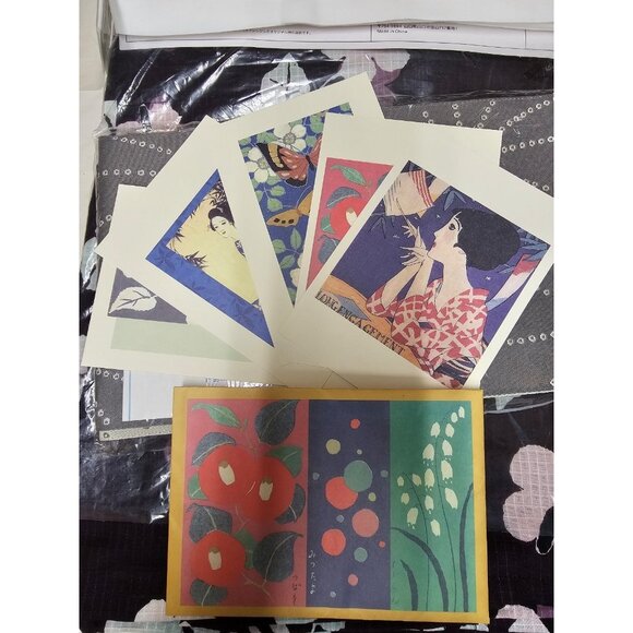 Yukata by Yumeji Takehisa Kimono Belt Takehisa Yumeji no Yukata with 6 postcards - Picture 8 of 9
